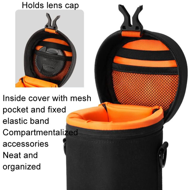 Cwatcun D157 DSLR Camera Lens Barrel Shockproof Thickened Digital Lens Bag Flip Lens Pouch, Color: Extra Large Black by Cwatcun