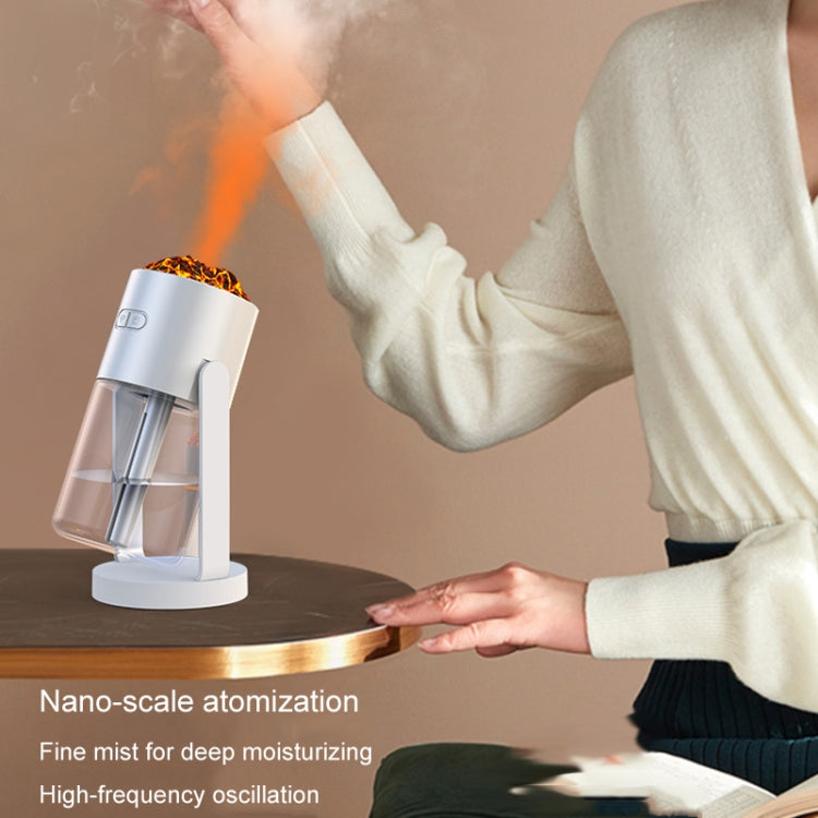 280ml Volcano Cup Rotating Air Humidifier Mini Colorful Ambient Light Car Aroma Diffuser(White) by bashfashion