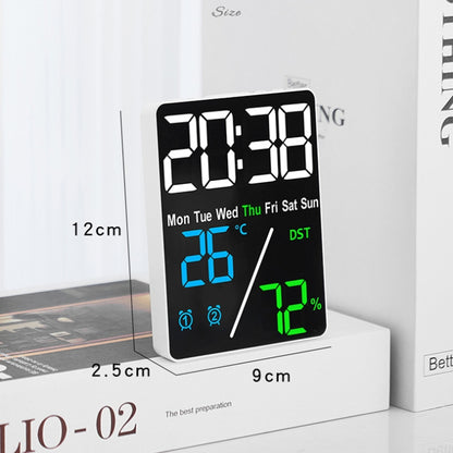 Multifunctional Temperature / Humidity Display Electronic Alarm Clock, Color: Blue White by bashfashion