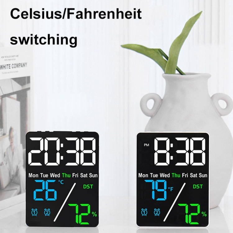 Multifunctional Temperature / Humidity Display Electronic Alarm Clock, Color: Orange Black by bashfashion