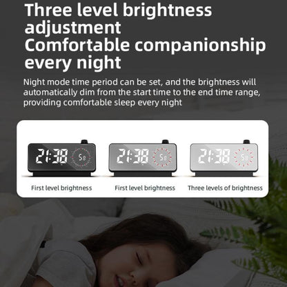 Multi-Functional LED Screen Mirror Charging Alarm Clock Reminder Visual Timer(Black) by bashfashion