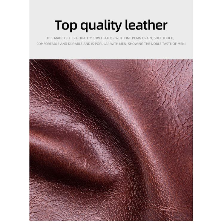 BULL CAPTAIN 0203 RFID Anti-theft Top-layer Cowhide Multiple Card Slots Wallet(Coffee Vertical) by BULL CAPTAIN