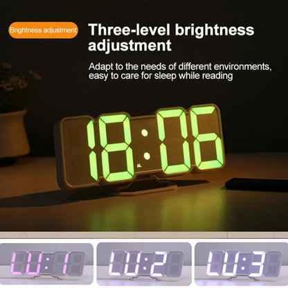 RGB Color Changing 3D Digital Clock With Voice Control, Adjustable Brightness, Temperature Display & Remote, Spec: Upgraded Humidity Black by bashfashion