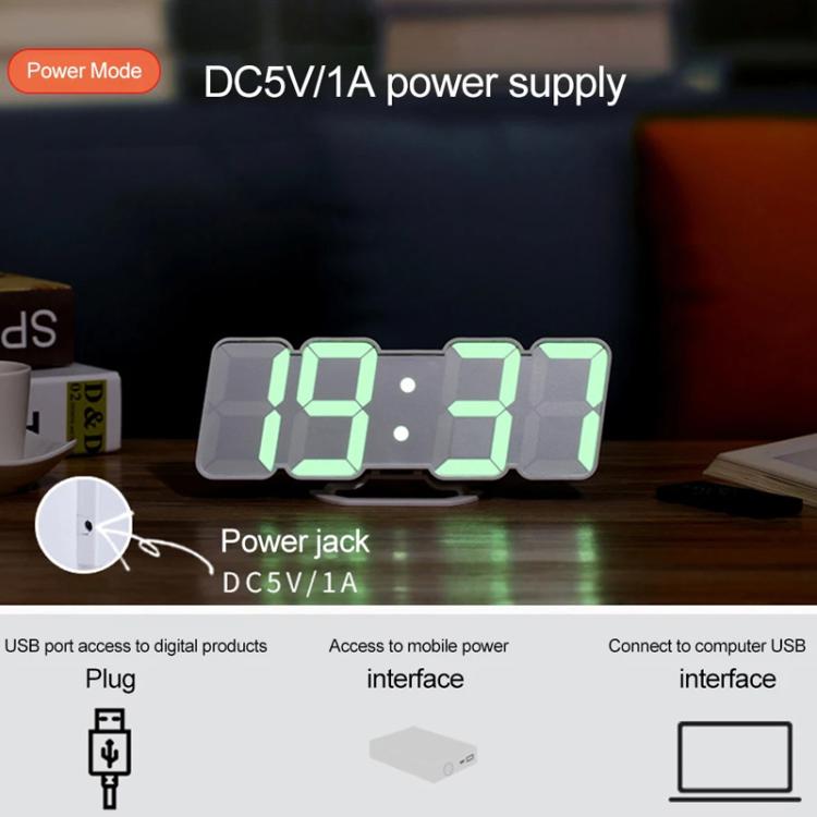 RGB Color Changing 3D Digital Clock With Voice Control, Adjustable Brightness, Temperature Display & Remote, Spec: Upgraded Humidity White by bashfashion