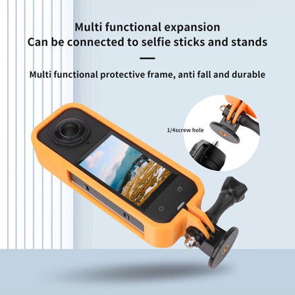 For Insta360 X5 360 Camera CQT Expandable Protective Cage Shockproof Case Vertical Orange by CQT