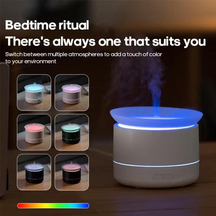 200ml Sea of Clouds Aroma Diffuser Essential Oil Humidifier with 7-Color Mood Lights USB-Powered, Color: Black by bashfashion